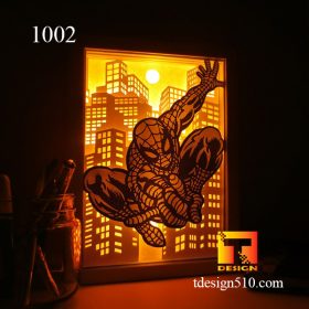 1002. Spiderman - Paper cut light box template, shadow box, 3D papercut lightbox svg file DIY, cutting cricut