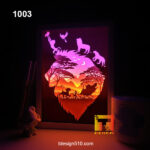 1003. Lion - Paper cut light box template, shadow box, 3D papercut lightbox svg file DIY, cutting cricut