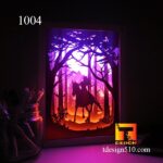 1004. Horse riding girl - Paper cut light box template, shadow box, 3D papercut lightbox svg file DIY, cutting cricut - Image 2