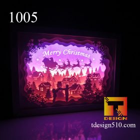 1005. Christmas - Paper cut light box template, shadow box, 3D papercut lightbox svg file DIY, cutting cricut