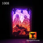 1008. Jesus Christmas - Paper cut light box template, shadow box, 3D papercut lightbox svg file DIY, cutting cricut