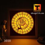 1010. Deer Clock - Paper cut light box template, shadow box, 3D papercut lightbox svg file DIY, cutting cricut