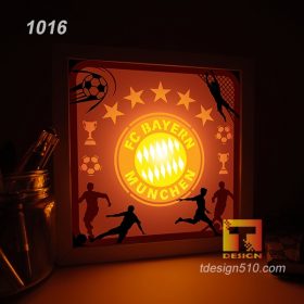 1016. Bayern munich - Paper cut light box template, shadow box, 3D papercut lightbox svg file DIY, cutting cricut