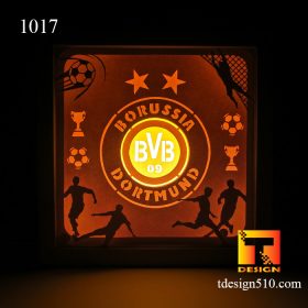 1017. Borussia Dortmund - Paper cut light box template, shadow box, 3D papercut lightbox svg file DIY, cutting cricut