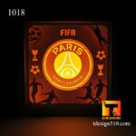 1018. Paris Saint Germain - Paper cut light box template, shadow box, 3D papercut lightbox svg file DIY, cutting cricut