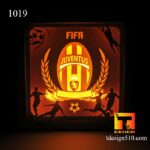 1019. Juventus - Paper cut light box template, shadow box, 3D papercut lightbox svg file DIY, cutting cricut
