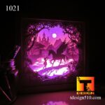 1021. Unicorn Pegasus - Paper cut light box template, shadow box, 3D papercut lightbox svg file DIY, cutting cricut - Image 2