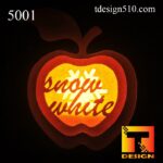 5001. Snow White - 5 sided Paper cut light box template, shadow box, 3D paper lanterns papercut lightbox svg file DIY, cutting cricut - Image 5