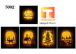 5002. Christmas - 5 sided Paper cut light box template, shadow box, 3D paper lanterns papercut lightbox svg file DIY, cutting cricut - Image 6