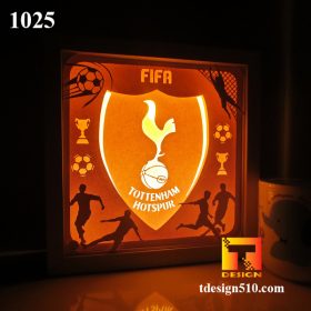 1025. Tottenham Hotspur - Paper cut light box template, shadow box, 3D papercut lightbox svg file DIY, cutting cricut
