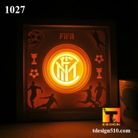 1027. Inter Milan - Paper cut light box template, shadow box, 3D papercut lightbox svg file DIY, cutting cricut