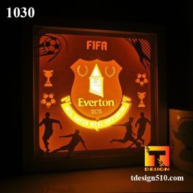 1030. Everton - Paper cut light box template, shadow box, 3D papercut lightbox svg file DIY, cutting cricut