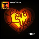 5003. Love - 5 sided Paper cut light box template, shadow box, 3D paper lanterns papercut lightbox svg file DIY, cutting cricut - Image 5