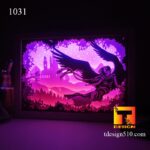 1031. Angel wings - Paper cut light box template, shadow box, 3D papercut lightbox svg file DIY, cutting cricut - Image 2