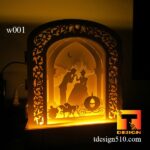 w001. Cinderella - Pop Up paper cut light box template, shadow box, 3D papercut lightbox svg file DIY, cutting cricut