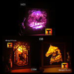 #6 Combo Horse, Unicorn 1 - Paper cut light box template, shadow box, 3D papercut lightbox svg file DIY, cutting cricut