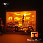 1035. City of London - Paper cut light box template, shadow box, 3D papercut lightbox svg file DIY, cutting cricut