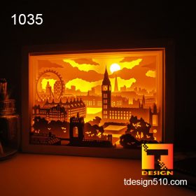1035. City of London - Paper cut light box template, shadow box, 3D papercut lightbox svg file DIY, cutting cricut