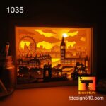 1035. City of London - Paper cut light box template, shadow box, 3D papercut lightbox svg file DIY, cutting cricut - Image 3