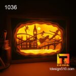 1036. Peter Pan and Big Ben Tower (Elizabeth) - Paper cut light box template, shadow box, 3D papercut lightbox svg file DIY, cutting cricut - Image 2