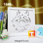 1040. Wolf - Paper cut light box template, shadow box, 3D papercut lightbox svg file DIY, cutting cricut - Image 2