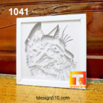 1041. Cats - Paper cut light box template, shadow box, 3D papercut lightbox svg file DIY, cutting cricut - Image 3