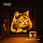 1042. Cats - Paper cut light box template, shadow box, 3D papercut lightbox svg file DIY, cutting cricut - Image 2