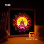 1048. Buddha - Paper cut light box template, shadow box, 3D papercut lightbox svg file DIY, cutting cricut