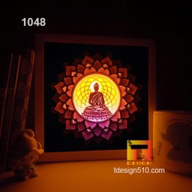 1048. Buddha - Paper cut light box template, shadow box, 3D papercut lightbox svg file DIY, cutting cricut