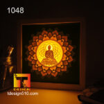 1048. Buddha - Paper cut light box template, shadow box, 3D papercut lightbox svg file DIY, cutting cricut - Image 2