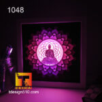 1048. Buddha - Paper cut light box template, shadow box, 3D papercut lightbox svg file DIY, cutting cricut - Image 3