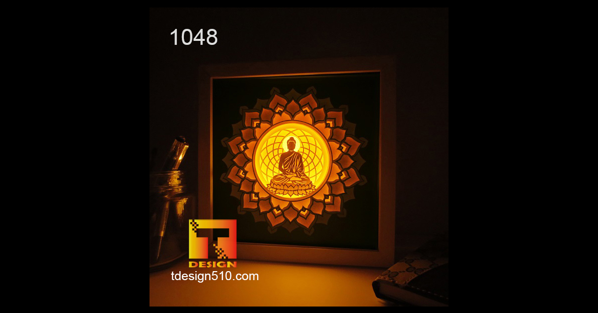 Download 1048. Buddha - Paper cut light box template, shadow box ...