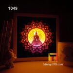 1049. Buddha - Paper cut light box template, shadow box, 3D papercut lightbox svg file DIY, cutting cricut