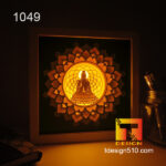 1049. Buddha - Paper cut light box template, shadow box, 3D papercut lightbox svg file DIY, cutting cricut - Image 2