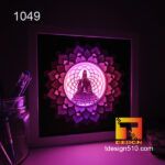 1049. Buddha - Paper cut light box template, shadow box, 3D papercut lightbox svg file DIY, cutting cricut - Image 3