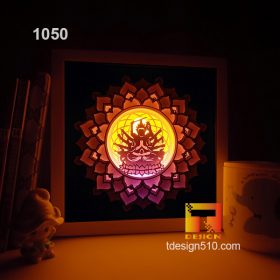 1050. Buddha - Paper cut light box template, shadow box, 3D papercut lightbox svg file DIY, cutting cricut