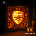 1022. Arsenal - Paper cut light box template, shadow box, 3D papercut lightbox svg file DIY, cutting cricut