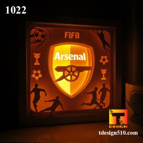 1022. Arsenal - Paper cut light box template, shadow box, 3D papercut lightbox svg file DIY, cutting cricut