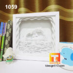 1059. Dolphin - Paper cut light box template, shadow box, 3D papercut lightbox svg file DIY, cutting cricut - Image 3