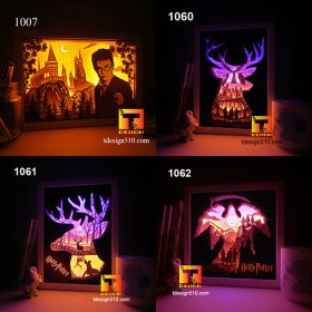 #9 Combo Harry Potter - Paper cut light box template, shadow box, 3D papercut lightbox svg file DIY, cutting cricut
