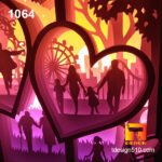 1064. Love story - Paper cut light box template, shadow box, 3D papercut lightbox svg file DIY, cutting cricut - Image 5