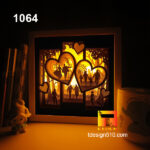 1064. Love story - Paper cut light box template, shadow box, 3D papercut lightbox svg file DIY, cutting cricut - Image 2