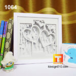 1064. Love story - Paper cut light box template, shadow box, 3D papercut lightbox svg file DIY, cutting cricut - Image 7