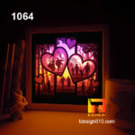1064. Love story - Paper cut light box template, shadow box, 3D papercut lightbox svg file DIY, cutting cricut