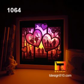 1064. Love story - Paper cut light box template, shadow box, 3D papercut lightbox svg file DIY, cutting cricut