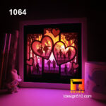 1064. Love story - Paper cut light box template, shadow box, 3D papercut lightbox svg file DIY, cutting cricut - Image 3