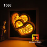 1066. Heart gears - Paper cut light box template, shadow box, 3D papercut lightbox svg file DIY, cutting cricut - Image 2