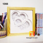 1066. Heart gears - Paper cut light box template, shadow box, 3D papercut lightbox svg file DIY, cutting cricut - Image 3