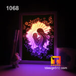 1068. Motherhood love - Paper cut light box template, shadow box, 3D papercut lightbox svg file DIY, cutting cricut - Image 3
