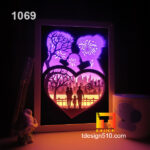 1069. Love Family - Paper cut light box template, shadow box, 3D papercut lightbox svg file DIY, cutting cricut